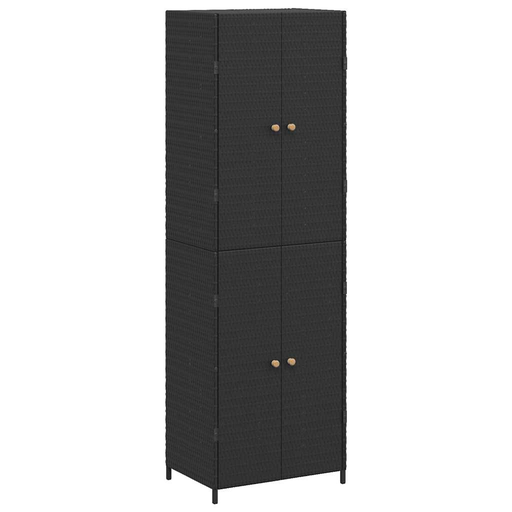 vidaXL Gartenschrank Schwarz 59x40x180 cm Poly Rattan