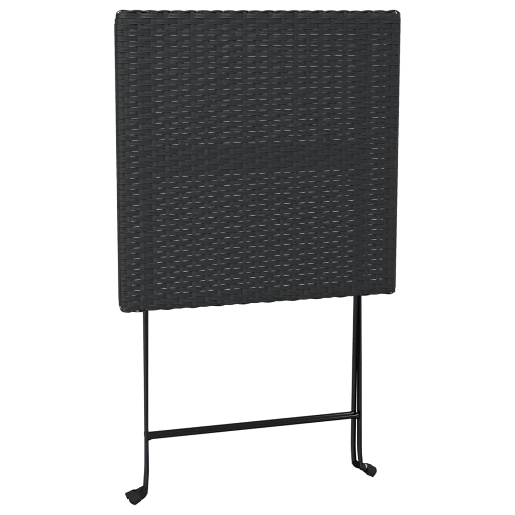 vidaXL Bistrotisch Klappbar Schwarz 55x54x71 cm Poly Rattan