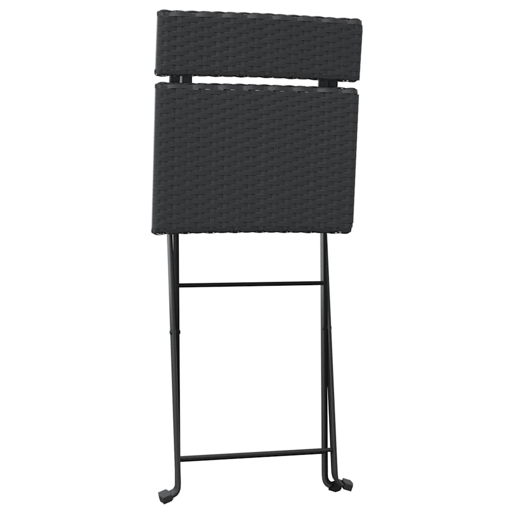 vidaXL 3-tlg. Bistro-Set Klappbar Schwarz Poly Rattan