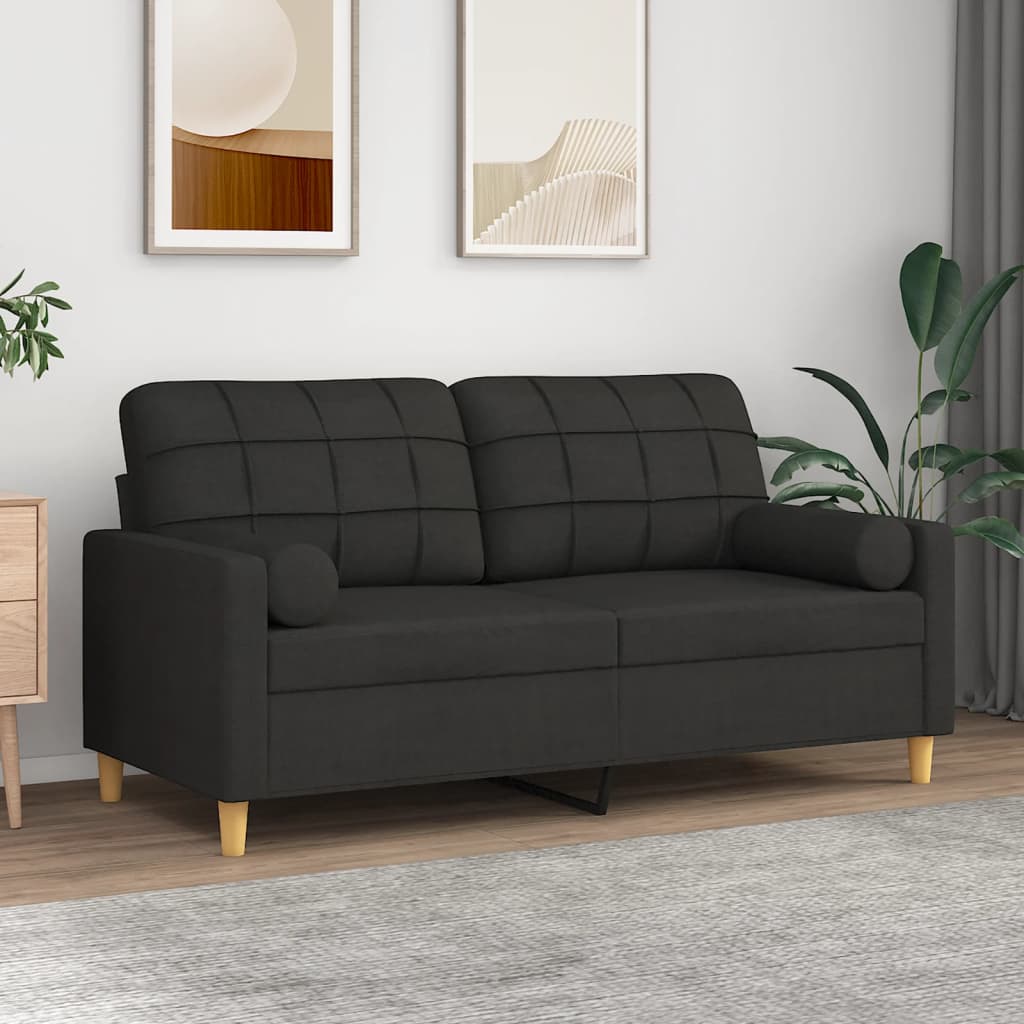 vidaXL 2-Sitzer-Sofa mit Zierkissen Hellgrau 120 cm Stoff