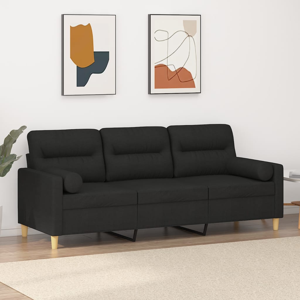 vidaXL 2-Sitzer-Sofa mit Zierkissen Hellgrau 120 cm Stoff