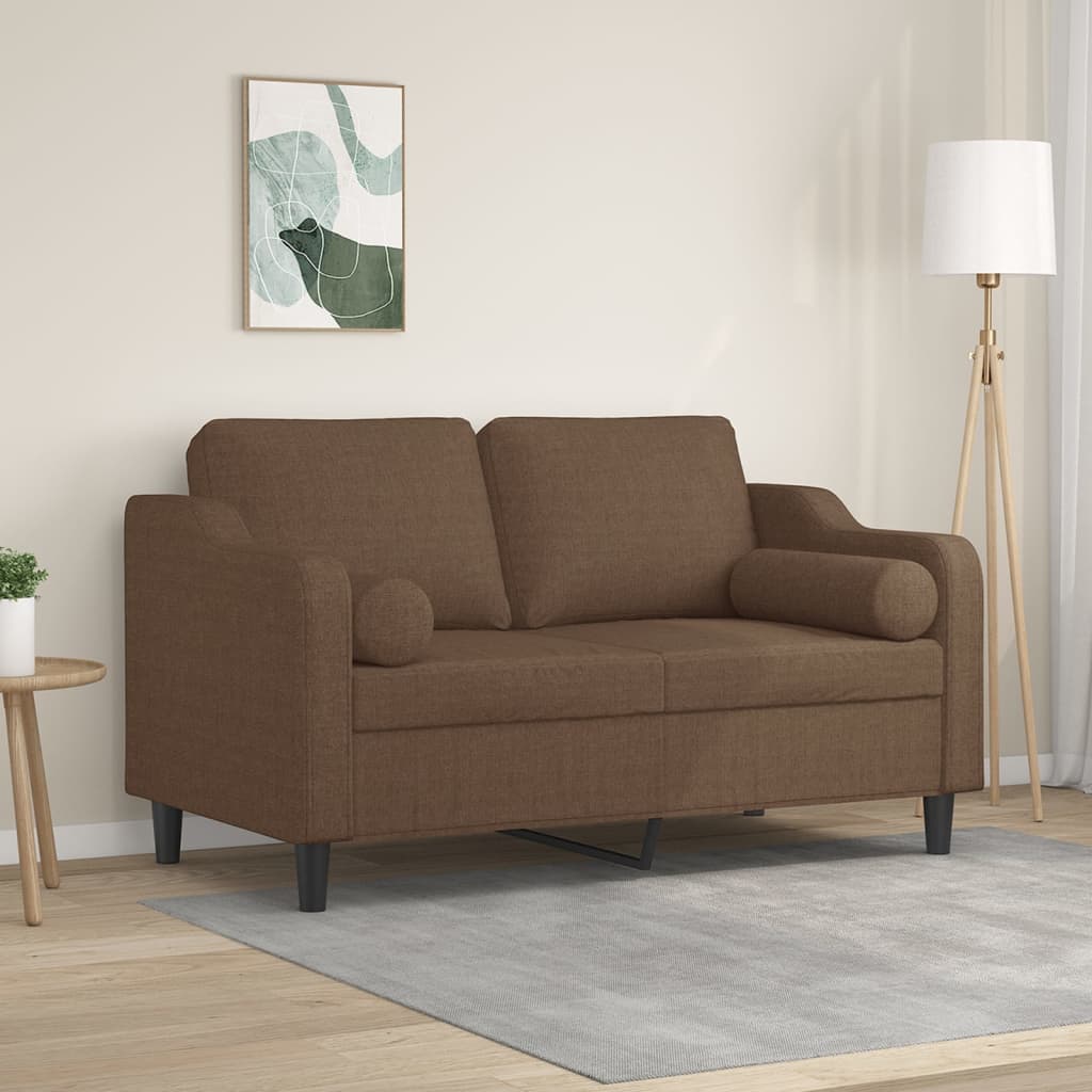 vidaXL 2-Sitzer-Sofa mit Zierkissen Hellgrau 120 cm Stoff