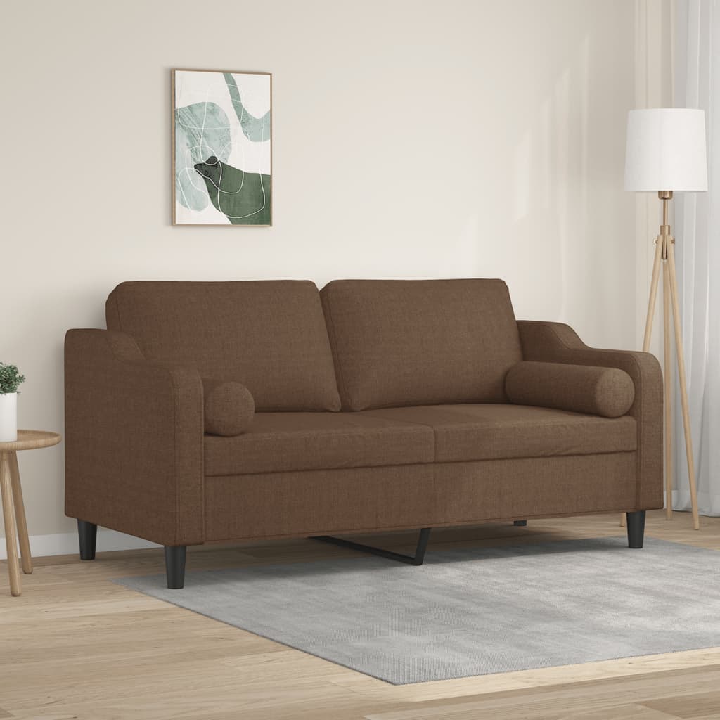 vidaXL 2-Sitzer-Sofa mit Zierkissen Hellgrau 120 cm Stoff