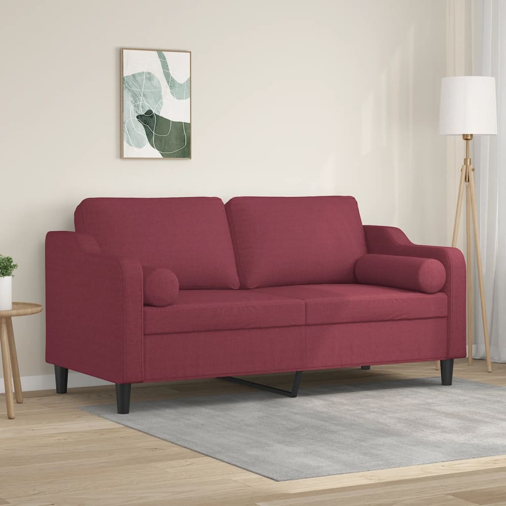 vidaXL 2-Sitzer-Sofa mit Zierkissen Hellgrau 120 cm Stoff