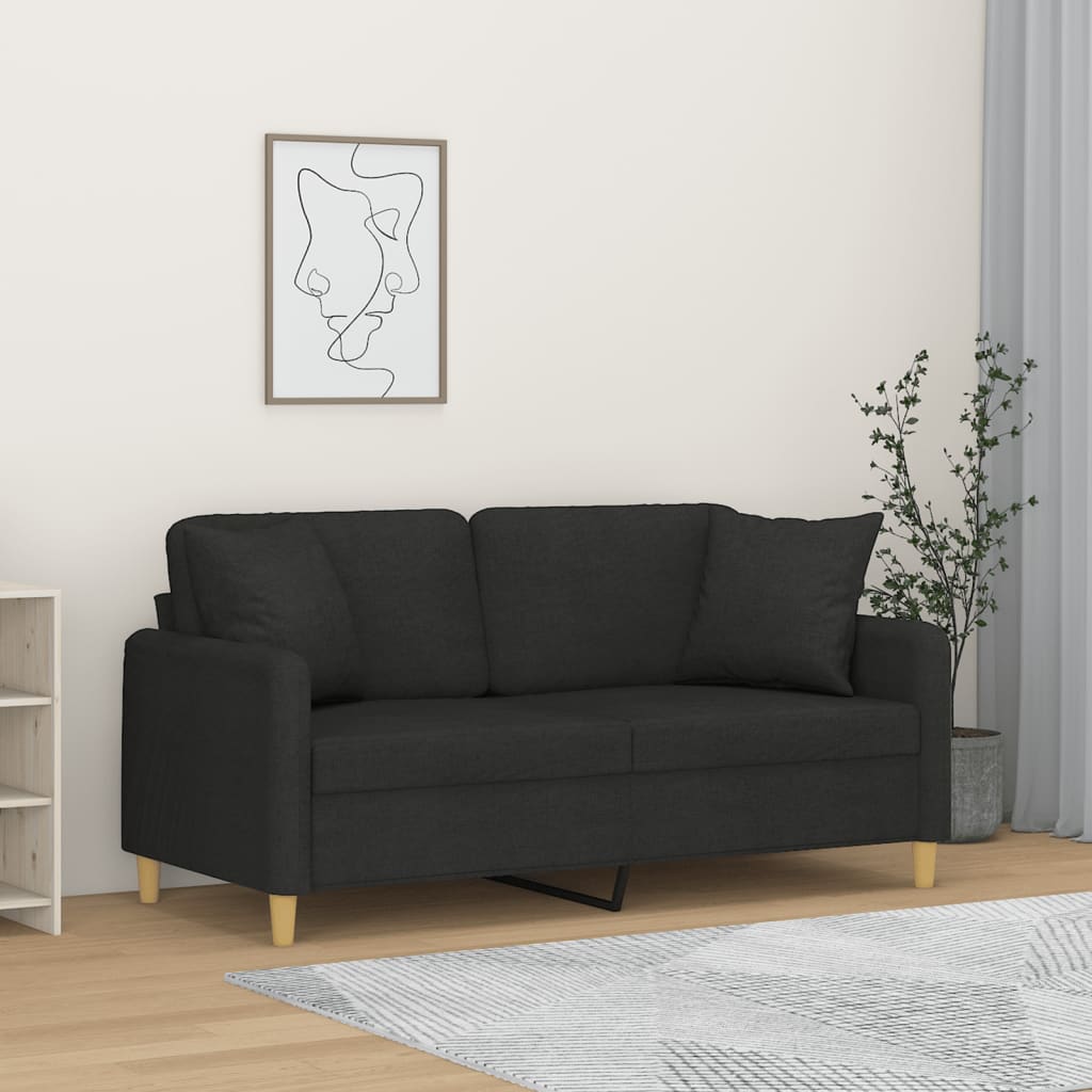 vidaXL 2-Sitzer-Sofa mit Zierkissen Hellgrau 120 cm Stoff