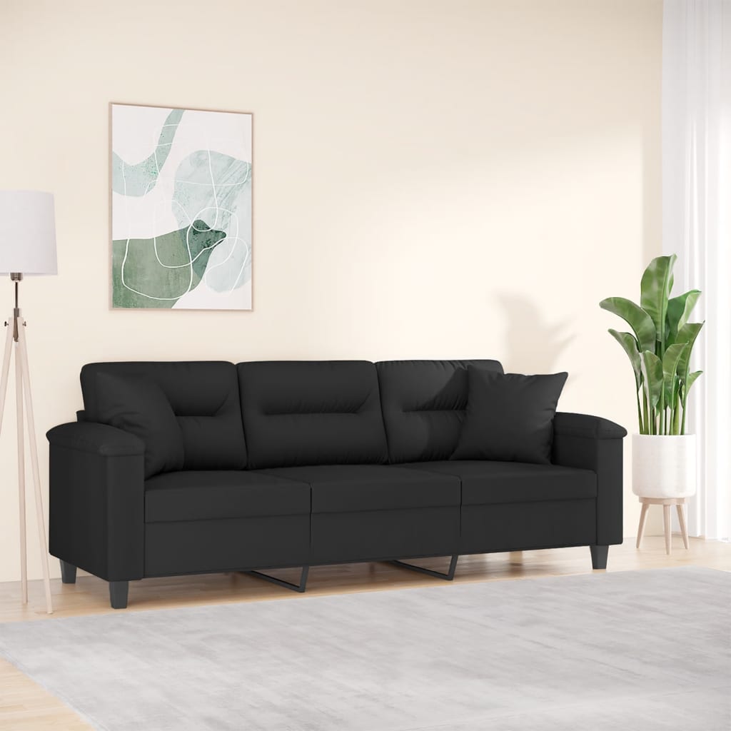 vidaXL 2-Sitzer-Sofa mit Kissen Taupe 120 cm Mikrofasergewebe
