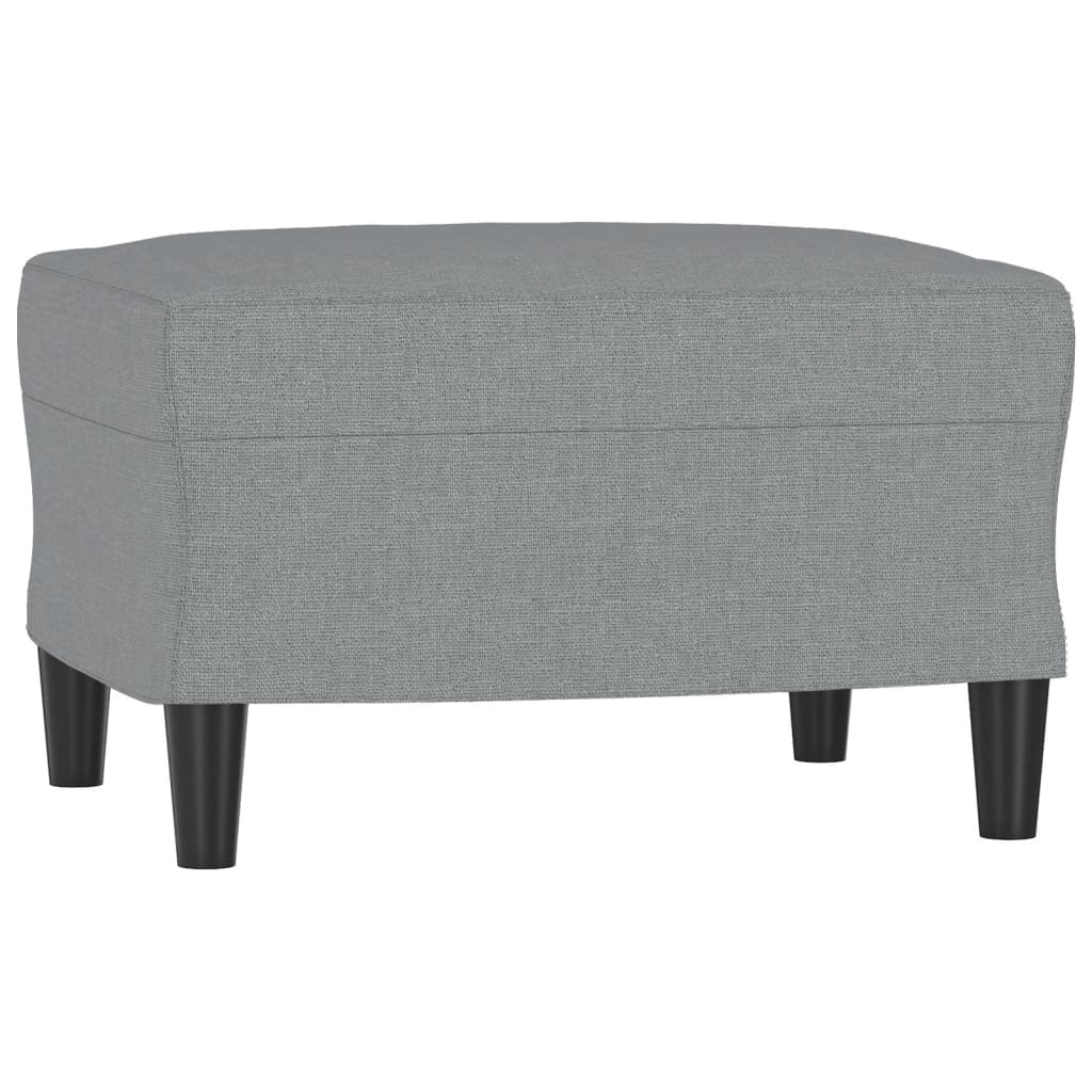 vidaXL 3-Sitzer-Sofa mit Hocker Hellgrau 180 cm Stoff