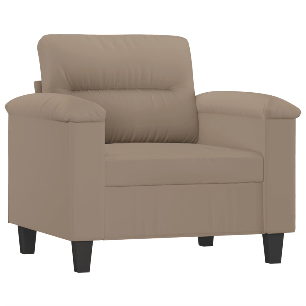 vidaXL Sessel mit Hocker Taupe 60 cm Mikrofasergewebe