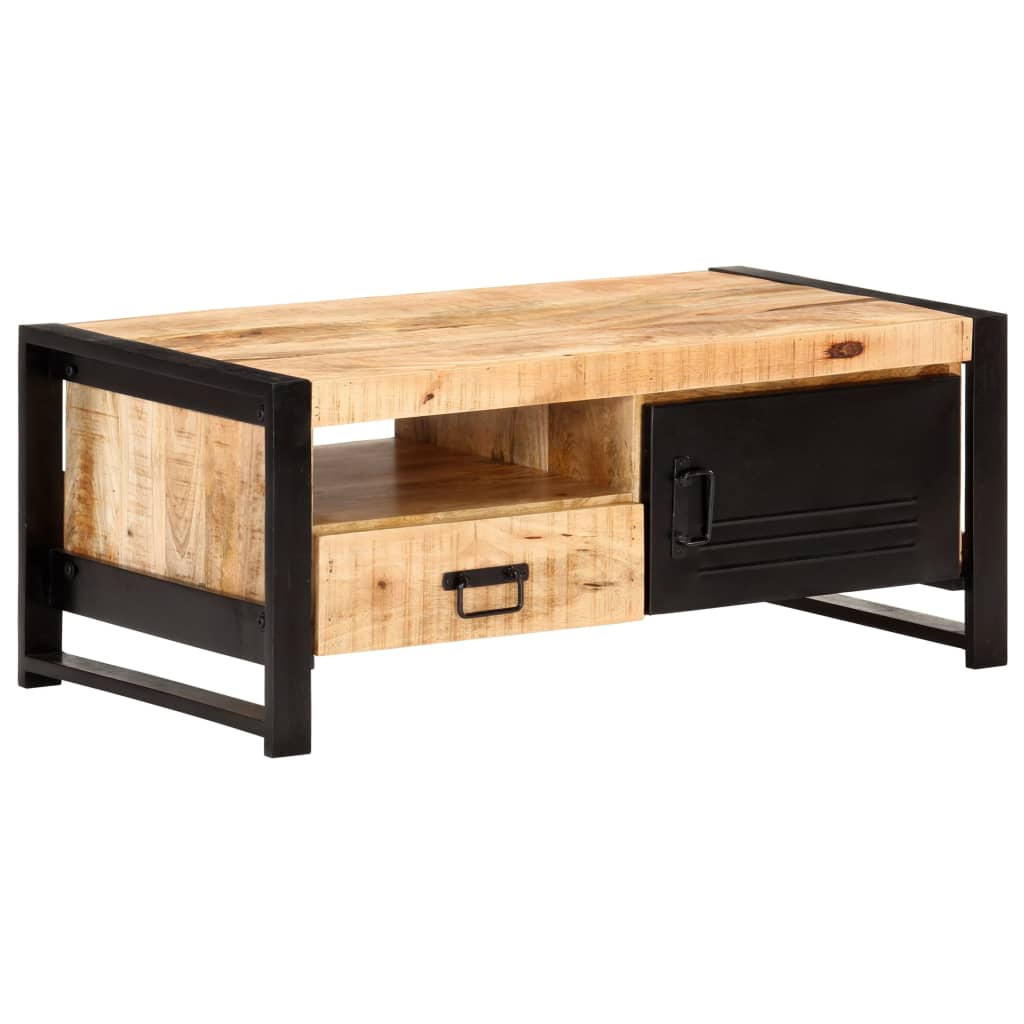 vidaXL Couchtisch 100x50x40 cm Raues Mangoholz