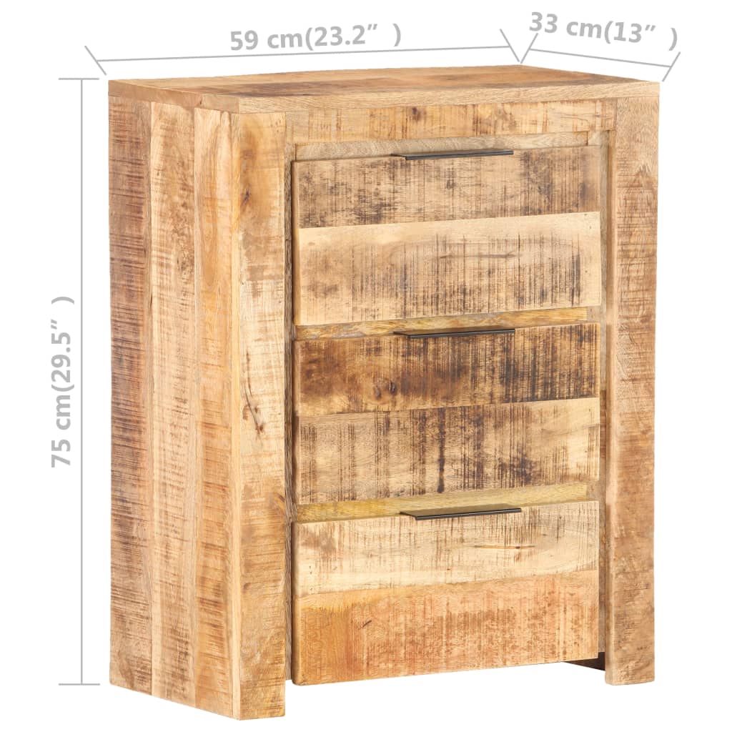 vidaXL Sideboard 59x33x75 cm Raues Mangoholz