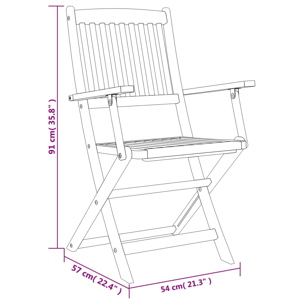 vidaXL 5-tlg. Garten-Essgruppe Massivholz Akazie