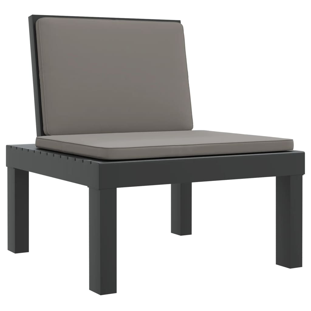 vidaXL 3-tlg. Garten-Lounge-Set mit Kissen Anthrazit PP