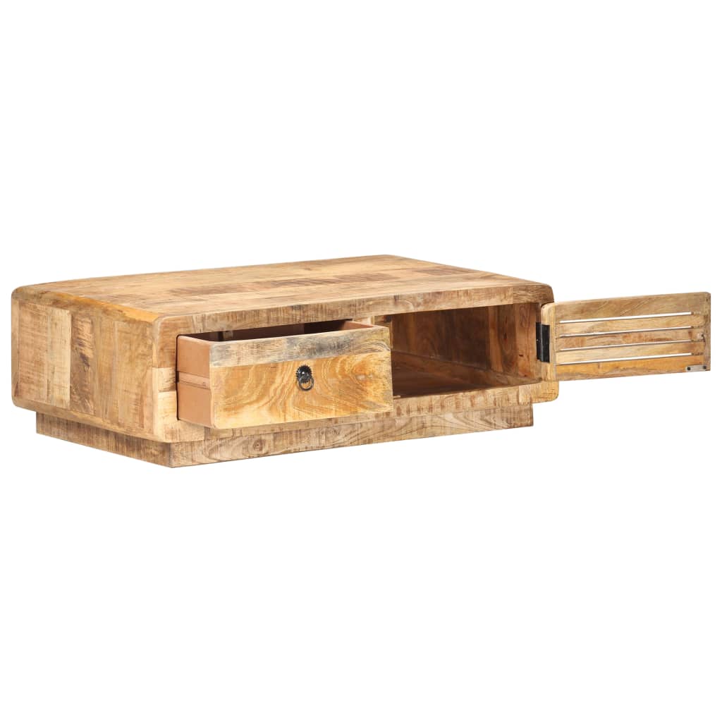 vidaXL Couchtisch 90x60x29 cm Raues Mangoholz