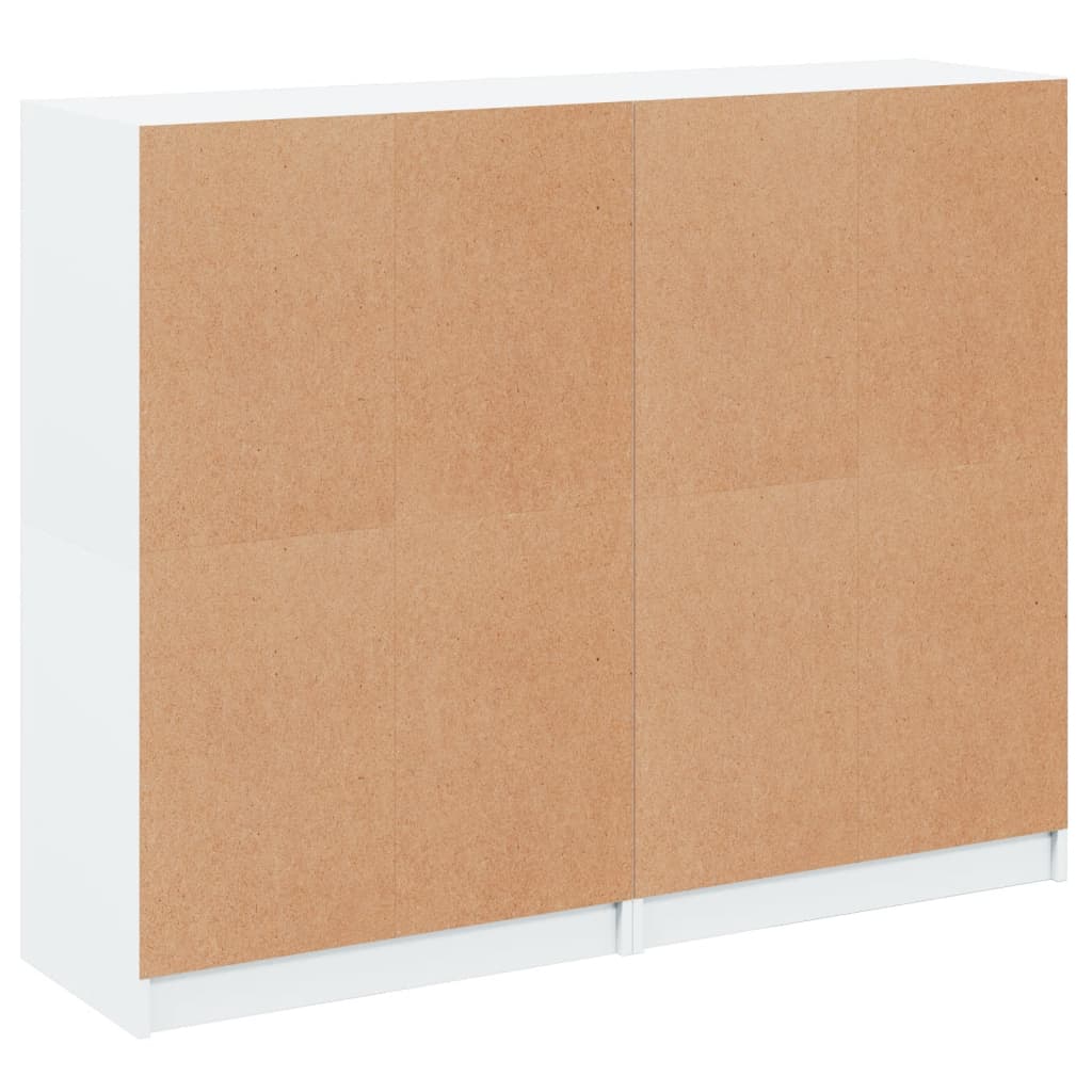 vidaXL Bücherregal mit Türen Weiß 136x37x109 cm Holzwerkstoff