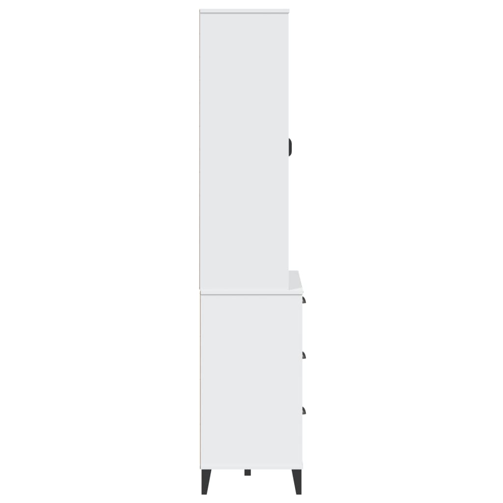 vidaXL Highboard VIKEN Weiß 80x40x190 cm Massivholz Kiefer