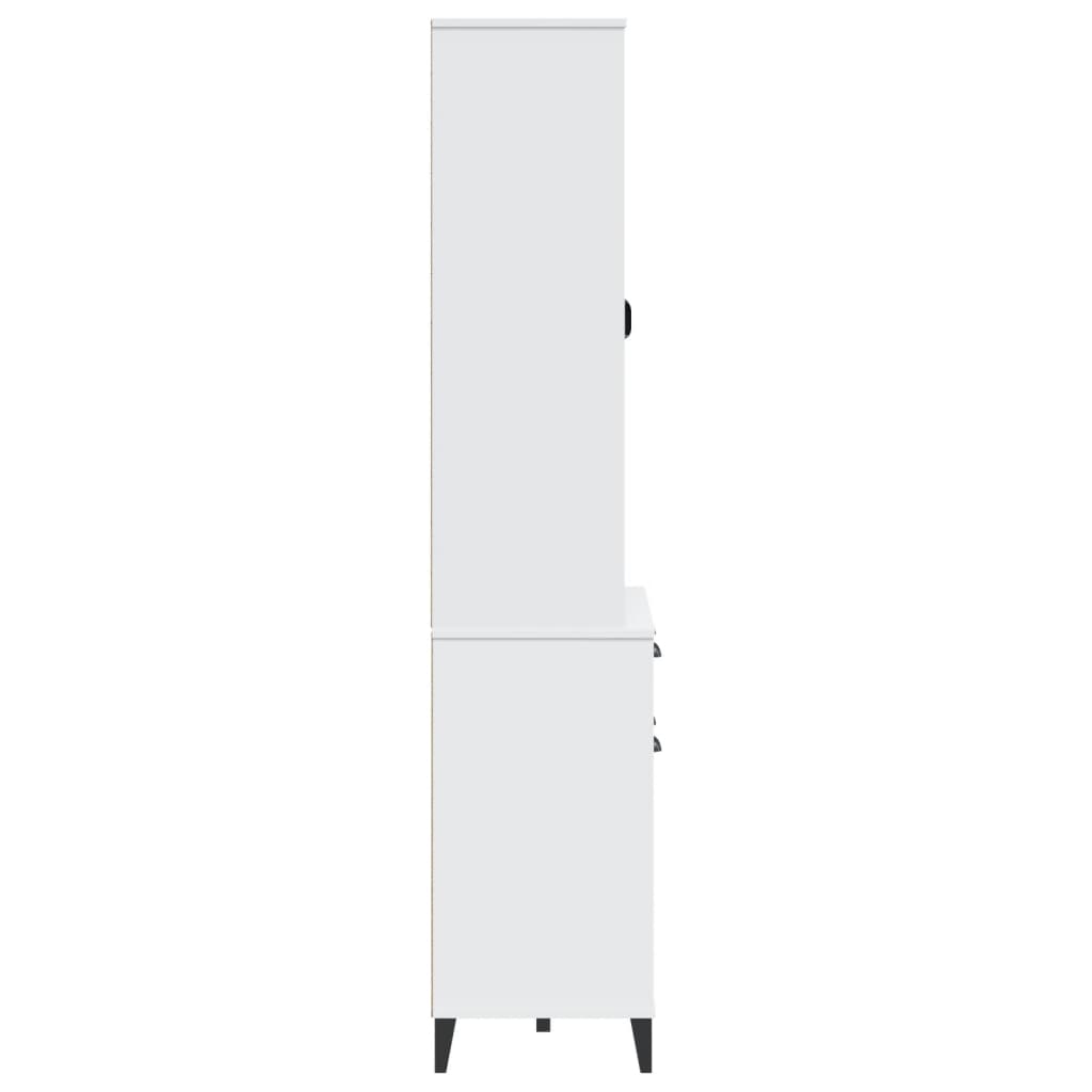 vidaXL Highboard VIKEN Weiß 80x40x190 cm Massivholz Kiefer