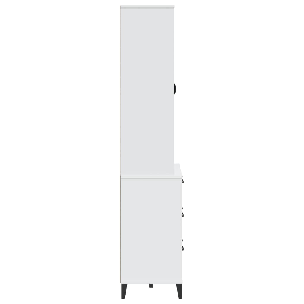 vidaXL Highboard VIKEN Weiß 80x40x190 cm Massivholz Kiefer