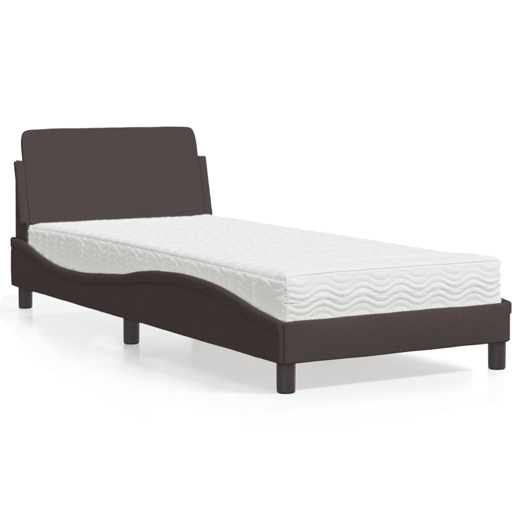 vidaXL Bett mit Matratze "Dover" Hellgrau 80x200 cm Stoff