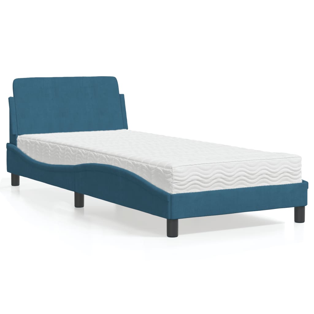 vidaXL Bett mit Matratze "Dover" Hellgrau 80x200 cm Samt