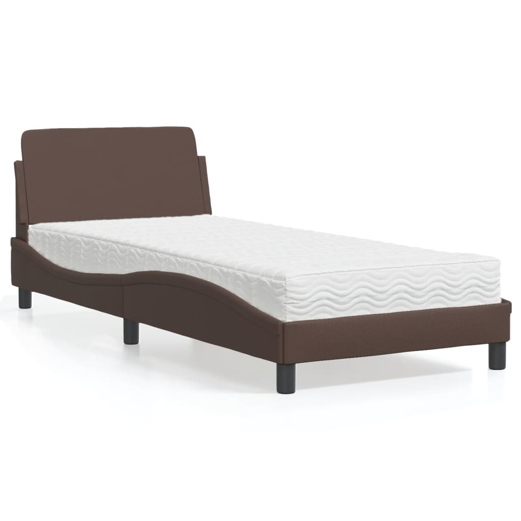 vidaXL Bett mit Matratze "Dover" Schwarz 80x200 cm Kunstleder