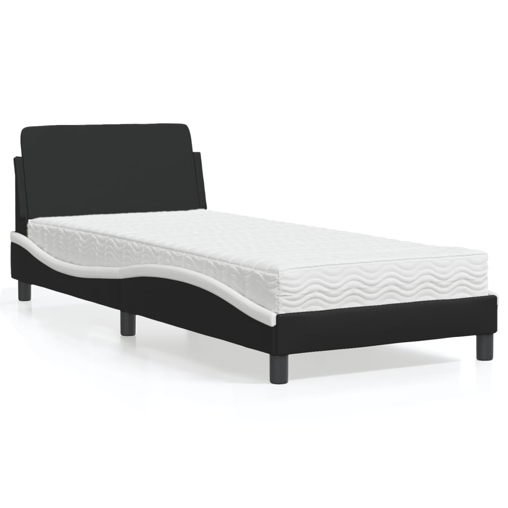 vidaXL Bett mit Matratze "Dover" Schwarz 80x200 cm Kunstleder