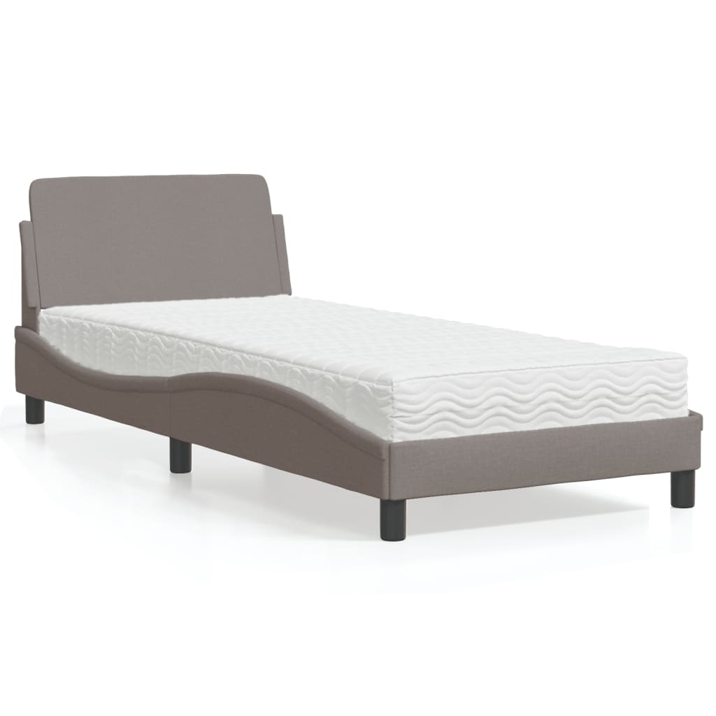vidaXL Bett mit Matratze "Dover" Hellgrau 80x200 cm Stoff
