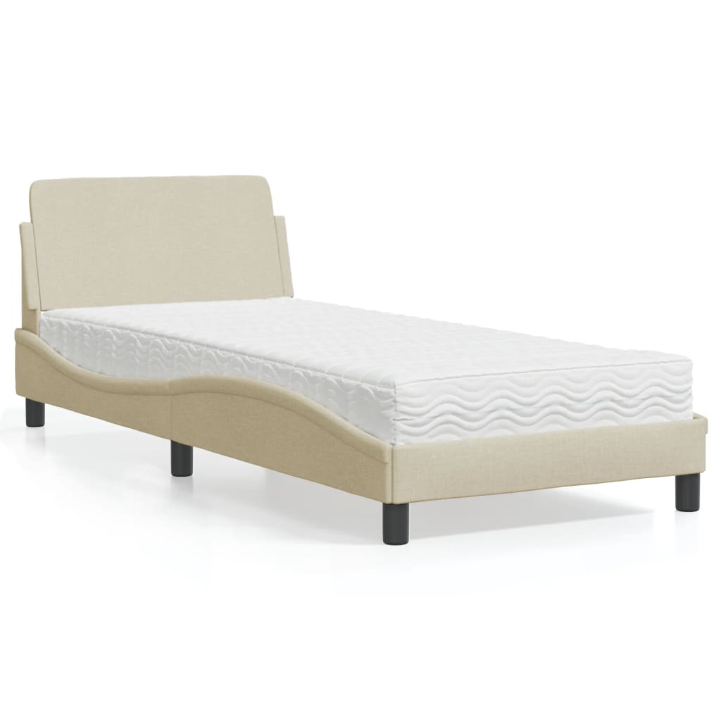 vidaXL Bett mit Matratze "Dover" Hellgrau 80x200 cm Stoff