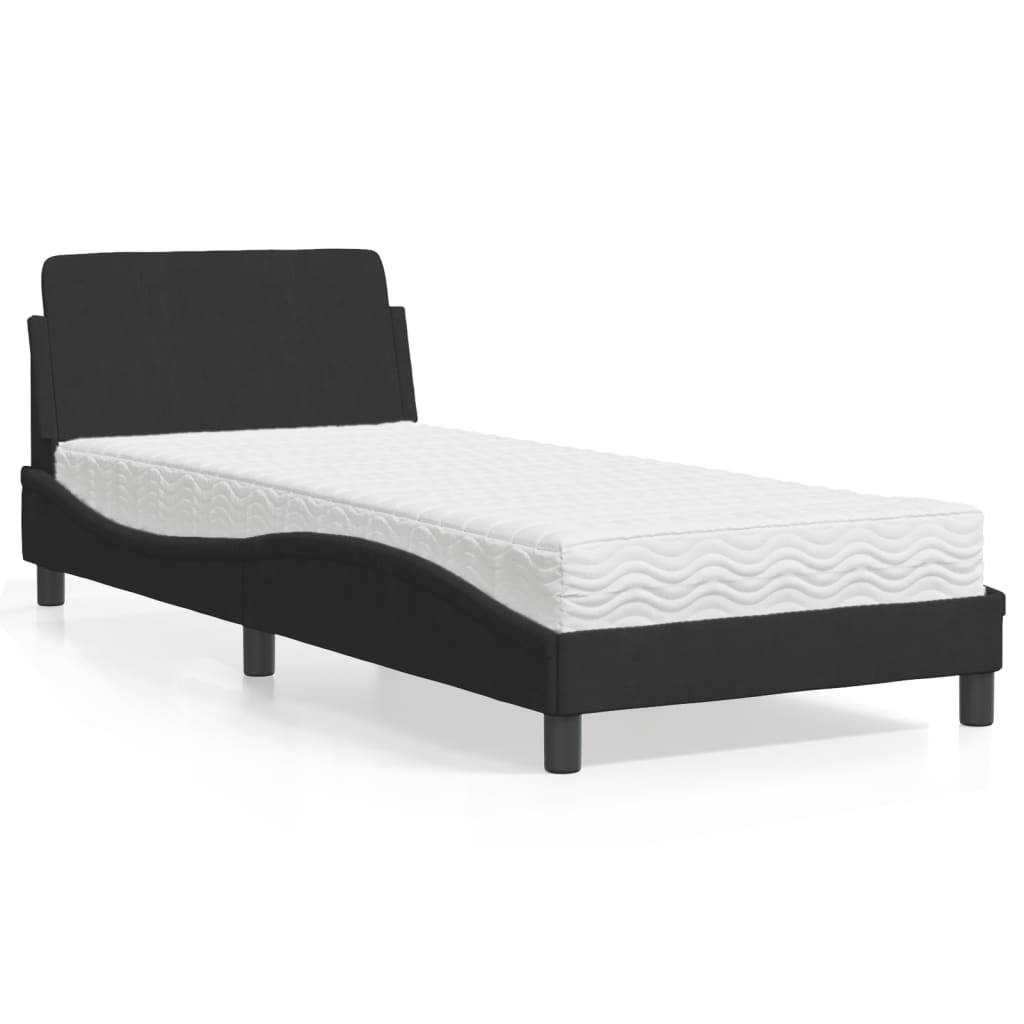 vidaXL Bett mit Matratze "Dover" Hellgrau 80x200 cm Samt