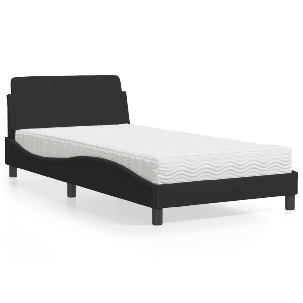 vidaXL Bett mit Matratze "Dover" Hellgrau 80x200 cm Samt