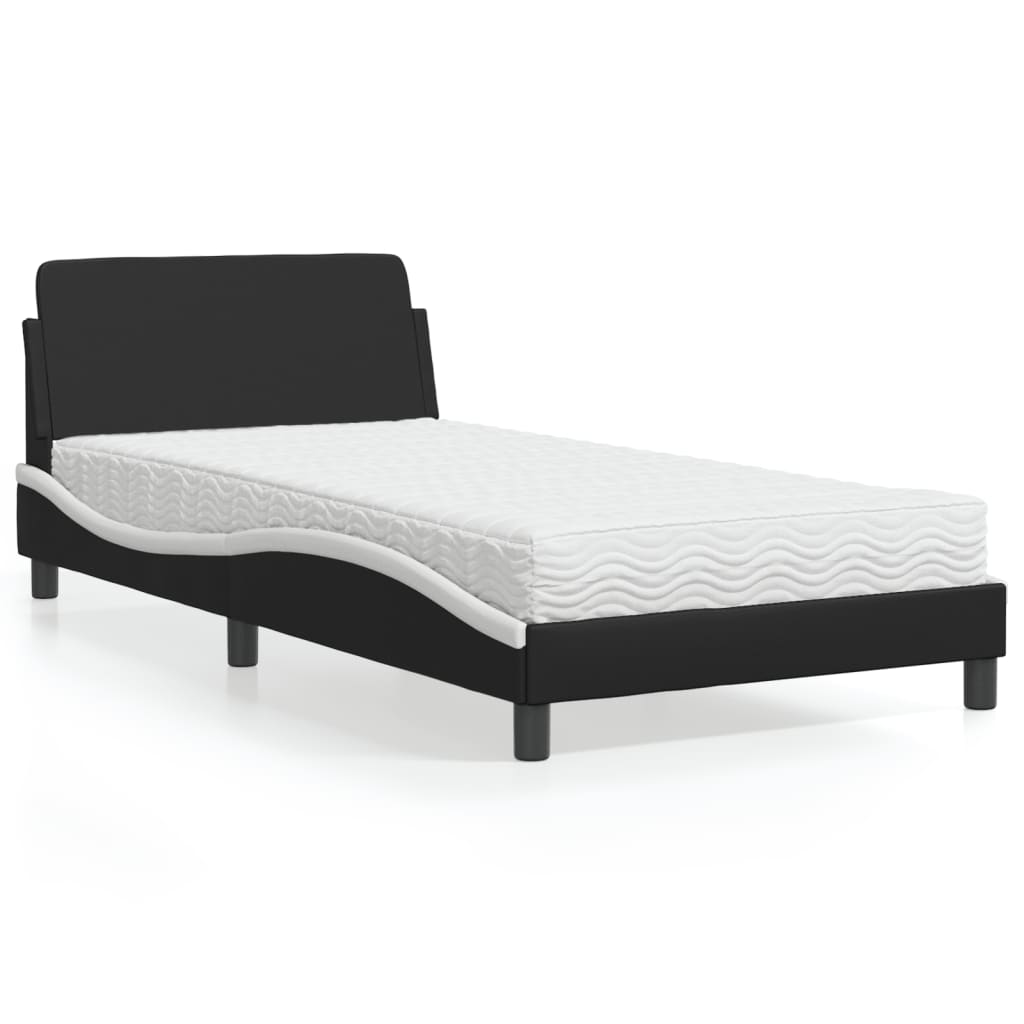 vidaXL Bett mit Matratze "Dover" Schwarz 80x200 cm Kunstleder
