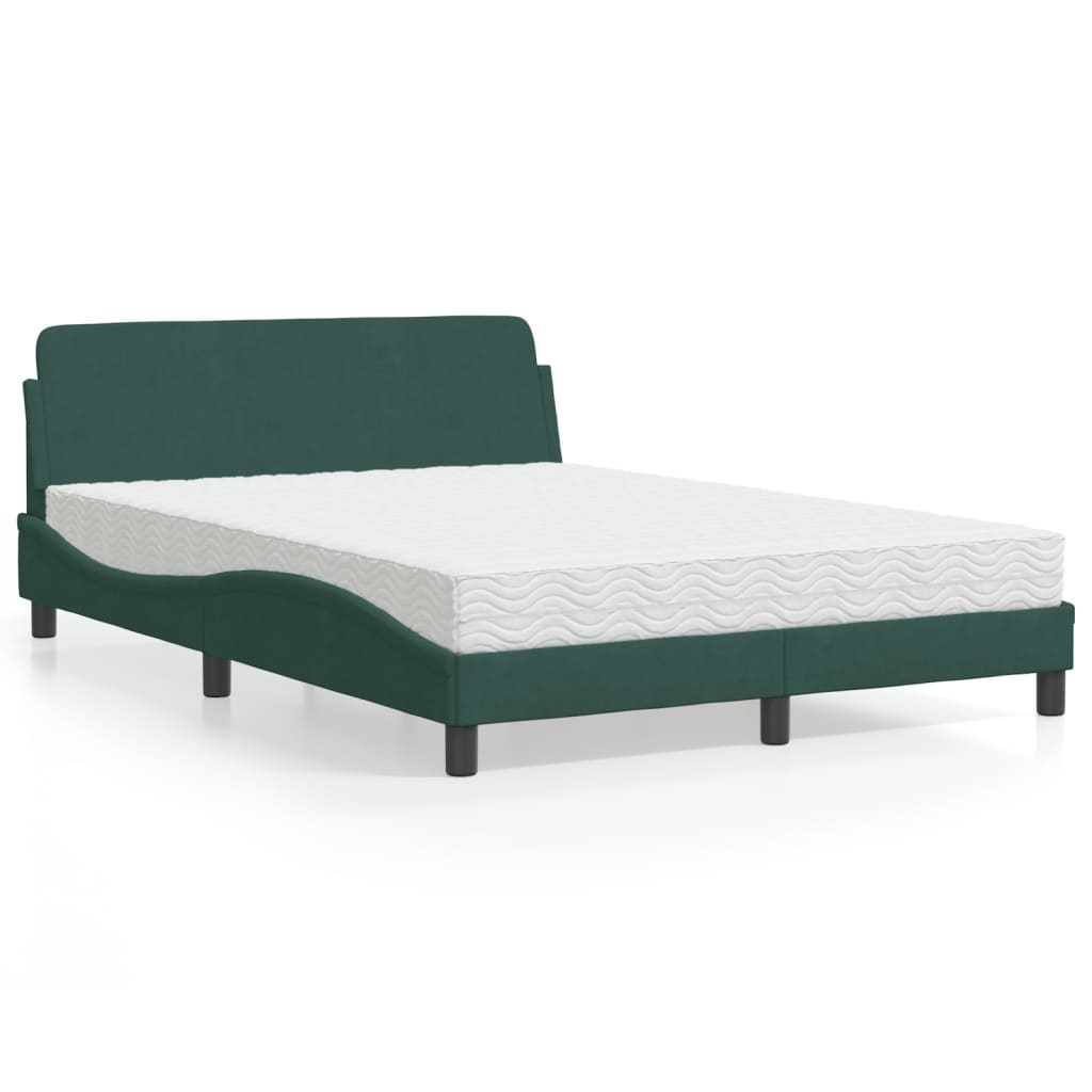 vidaXL Bett mit Matratze "Dover" Hellgrau 80x200 cm Samt