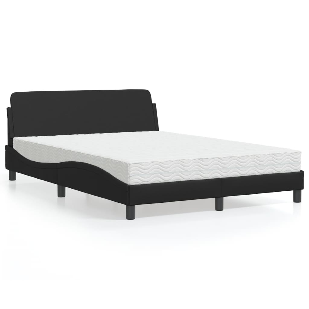 vidaXL Bett mit Matratze "Dover" Schwarz 80x200 cm Kunstleder