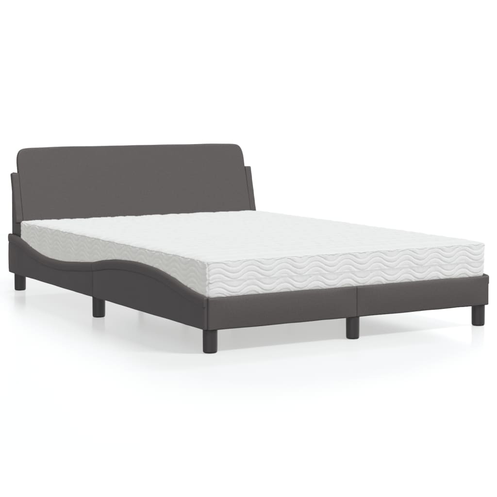 vidaXL Bett mit Matratze "Dover" Schwarz 80x200 cm Kunstleder