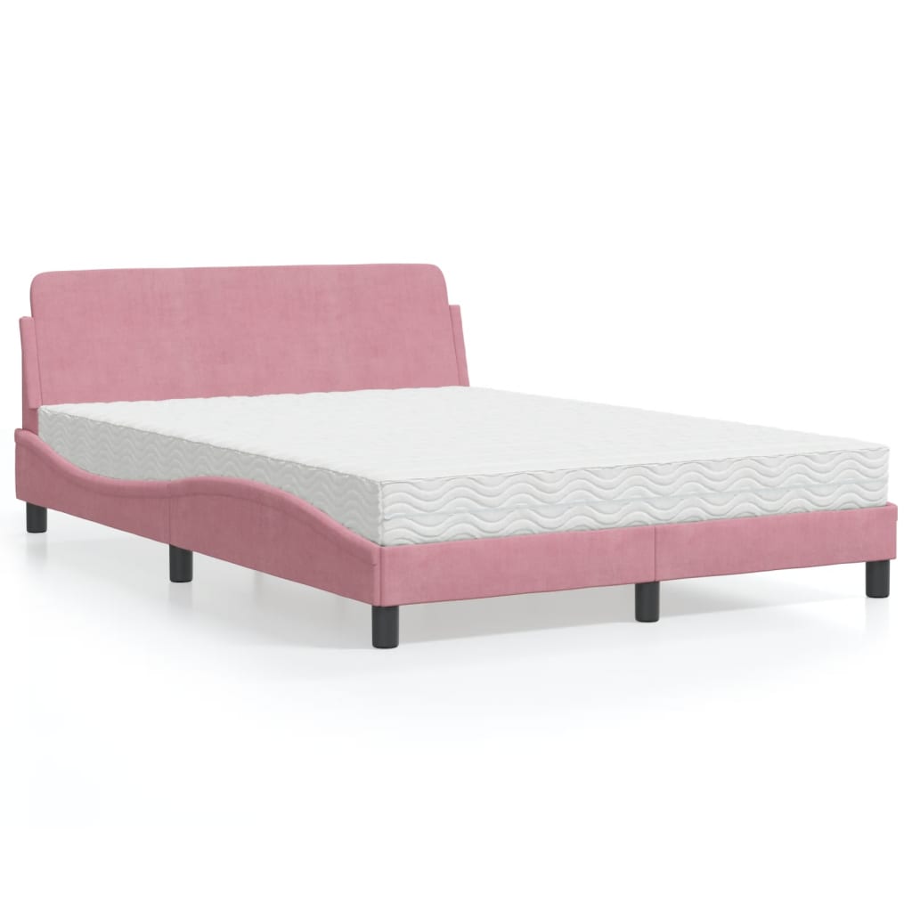 vidaXL Bett mit Matratze "Dover" Hellgrau 80x200 cm Samt