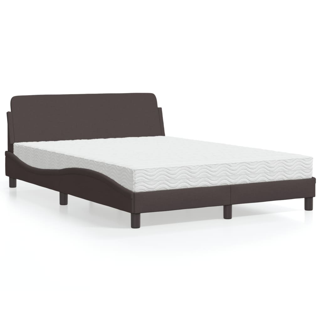 vidaXL Bett mit Matratze "Dover" Hellgrau 80x200 cm Stoff
