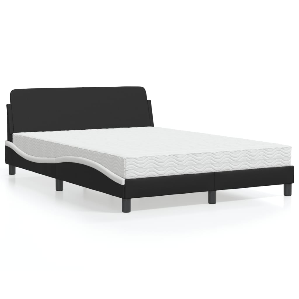 vidaXL Bett mit Matratze "Dover" Schwarz 80x200 cm Kunstleder