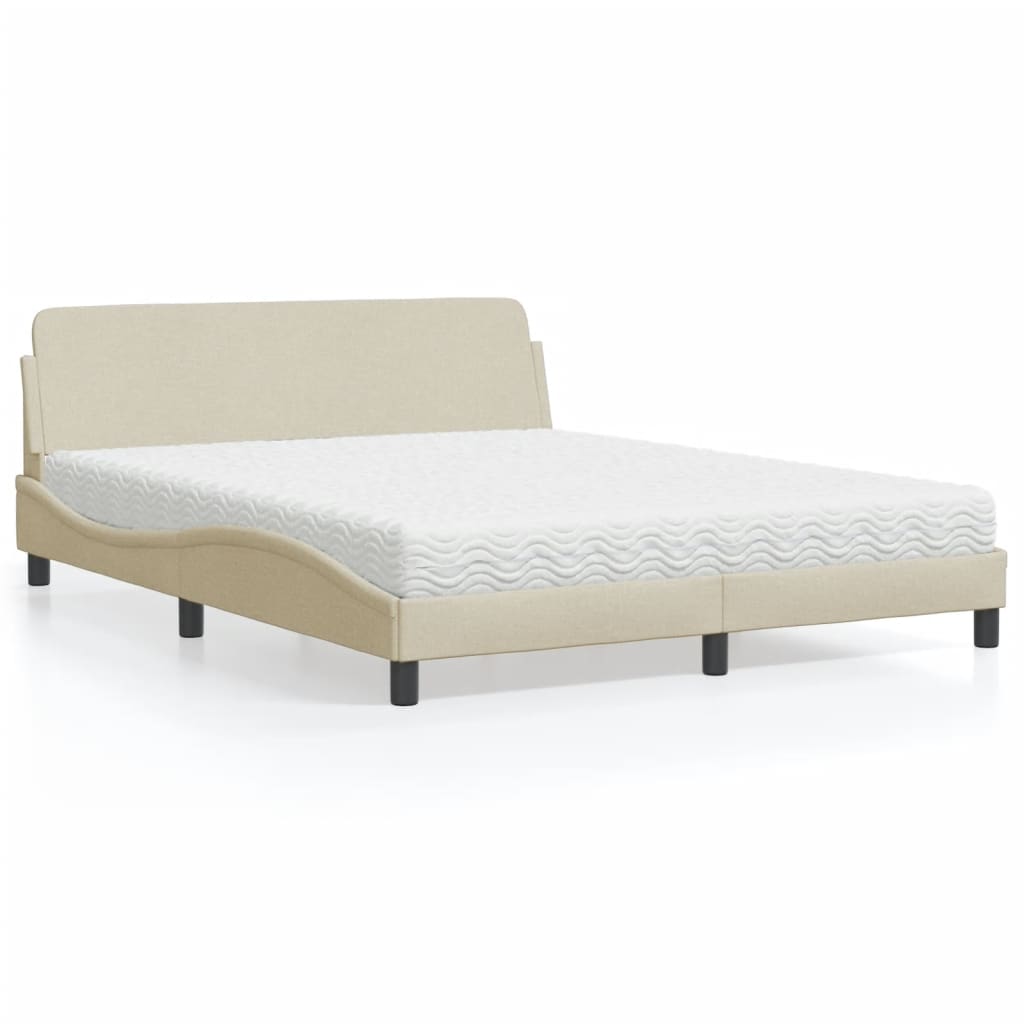 vidaXL Bett mit Matratze "Dover" Hellgrau 80x200 cm Stoff