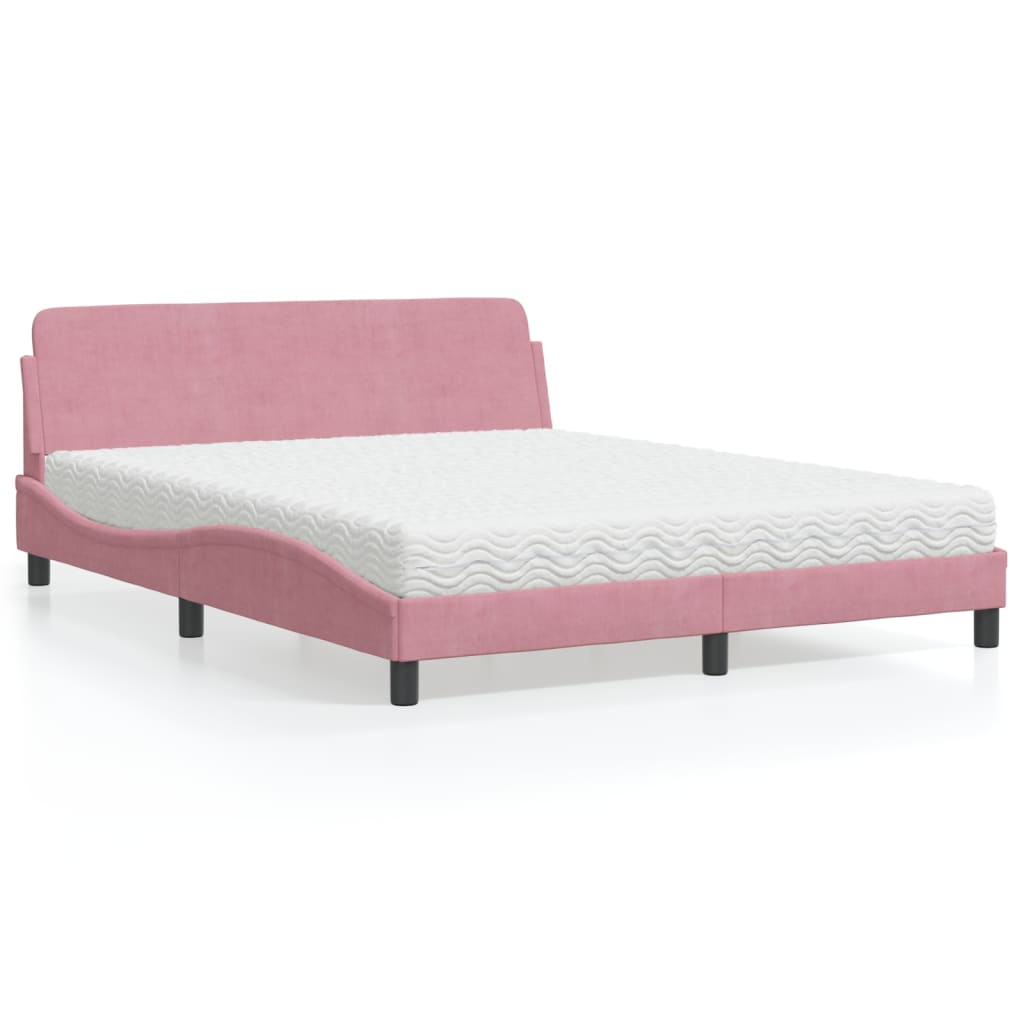 vidaXL Bett mit Matratze "Dover" Hellgrau 80x200 cm Samt