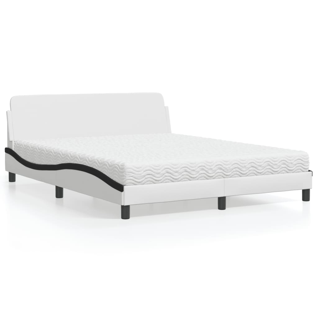 vidaXL Bett mit Matratze "Dover" Schwarz 80x200 cm Kunstleder