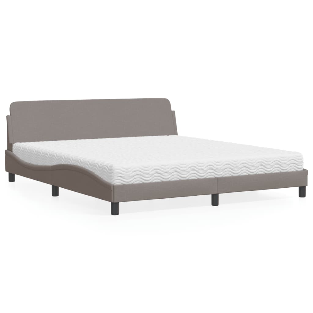 vidaXL Bett mit Matratze "Dover" Hellgrau 80x200 cm Stoff