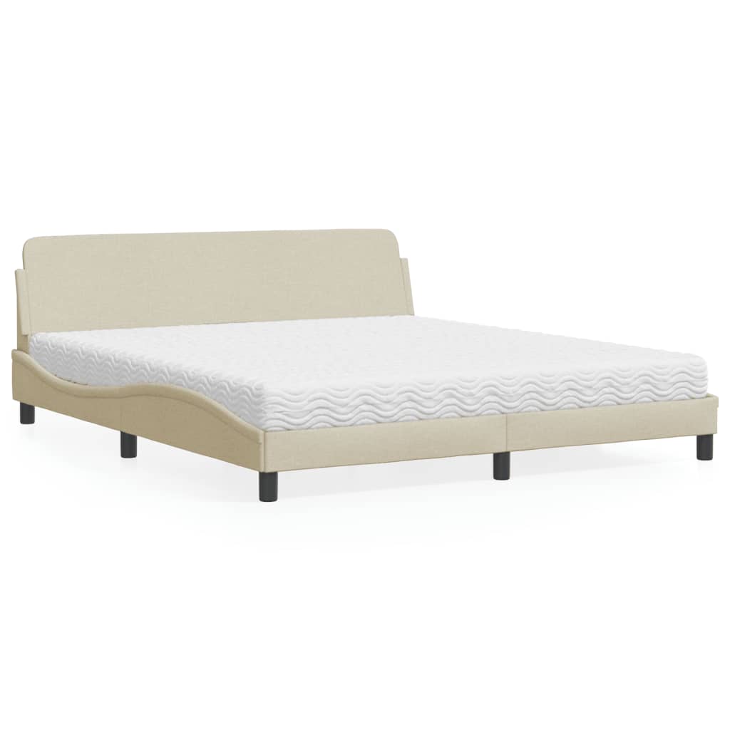 vidaXL Bett mit Matratze "Dover" Hellgrau 80x200 cm Stoff