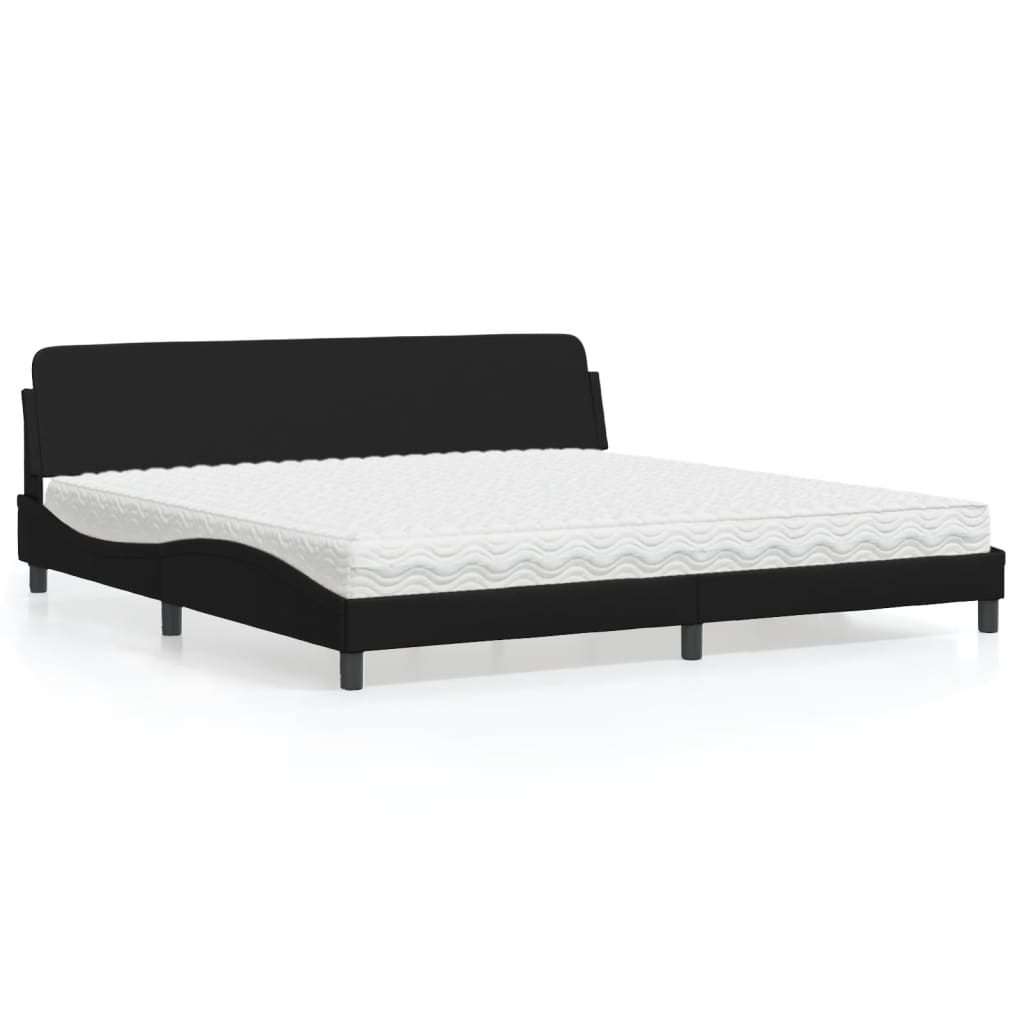 vidaXL Bett mit Matratze "Dover" Schwarz 80x200 cm Kunstleder