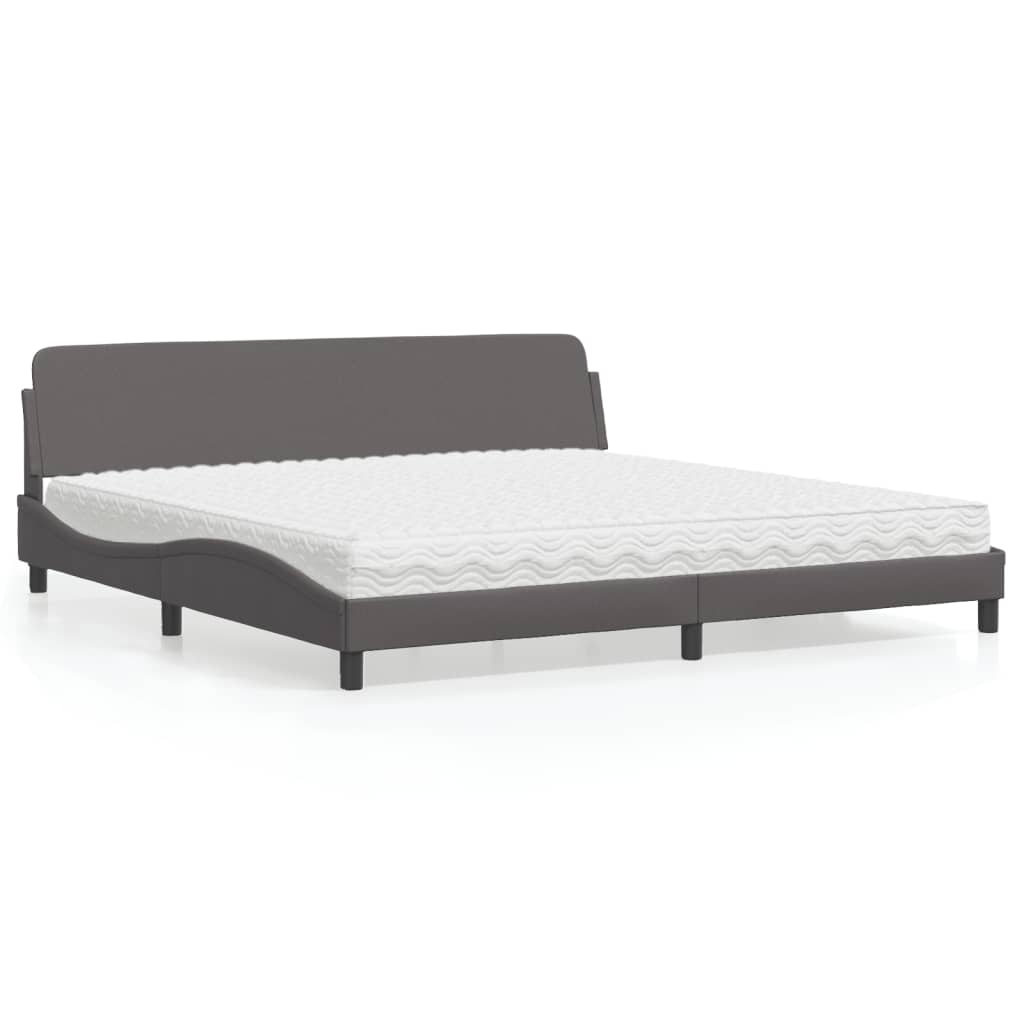 vidaXL Bett mit Matratze "Dover" Schwarz 80x200 cm Kunstleder