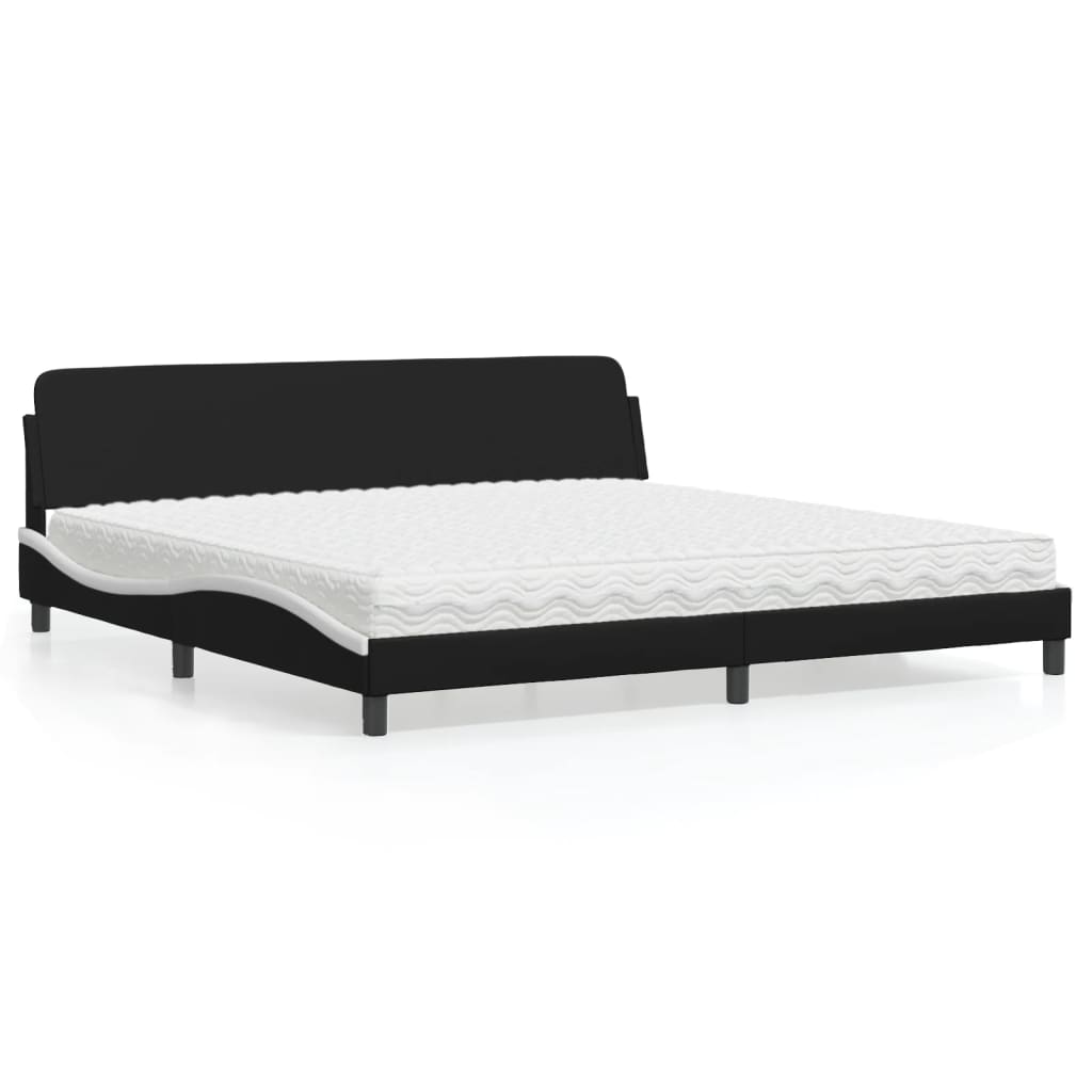 vidaXL Bett mit Matratze "Dover" Schwarz 80x200 cm Kunstleder