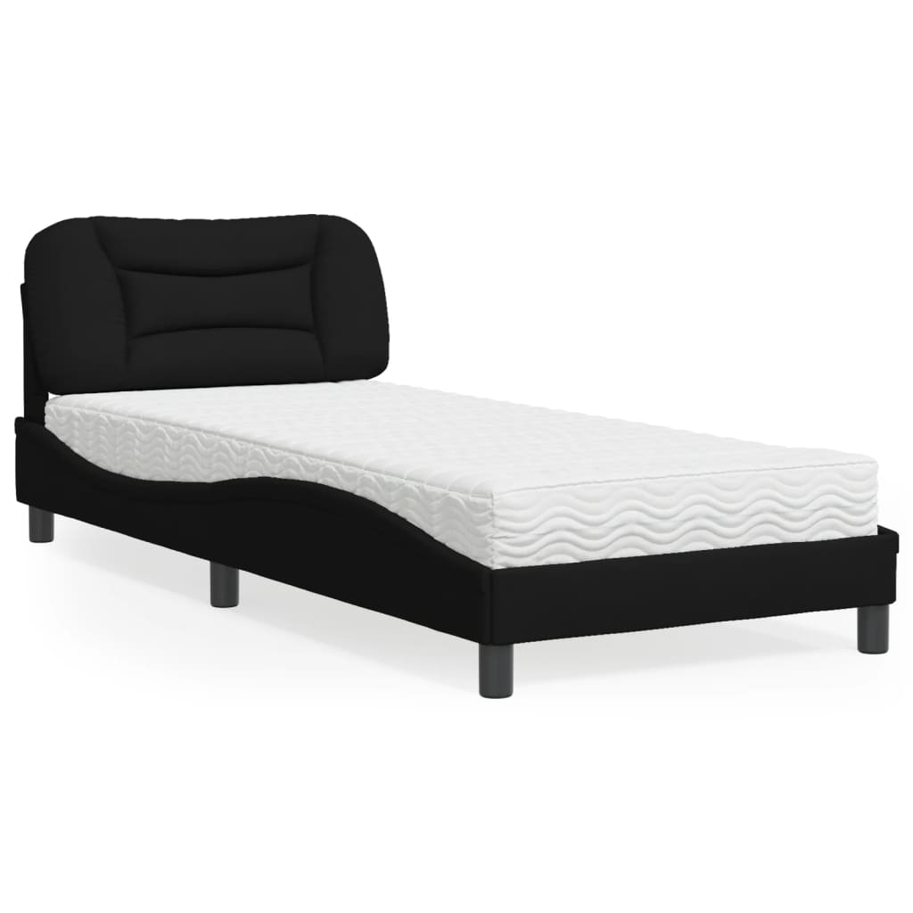 vidaXL Bett mit Matratze "Hvar" Hellgrau 80x200 cm Stoff