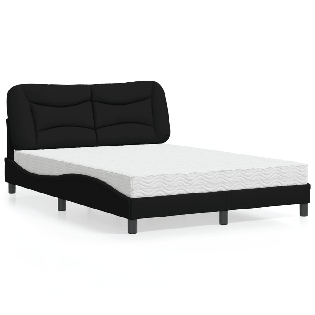 vidaXL Bett mit Matratze "Hvar" Hellgrau 80x200 cm Stoff