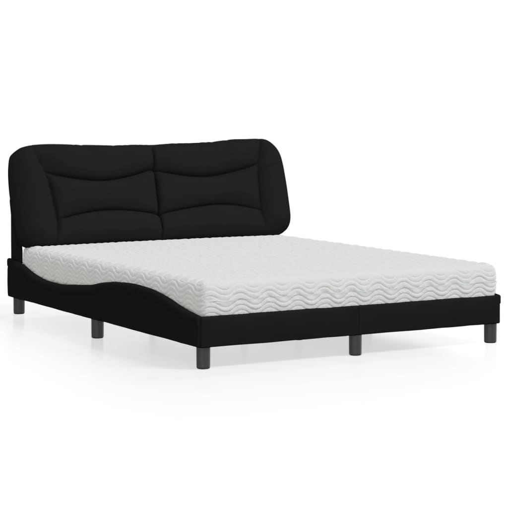 vidaXL Bett mit Matratze "Hvar" Hellgrau 80x200 cm Stoff
