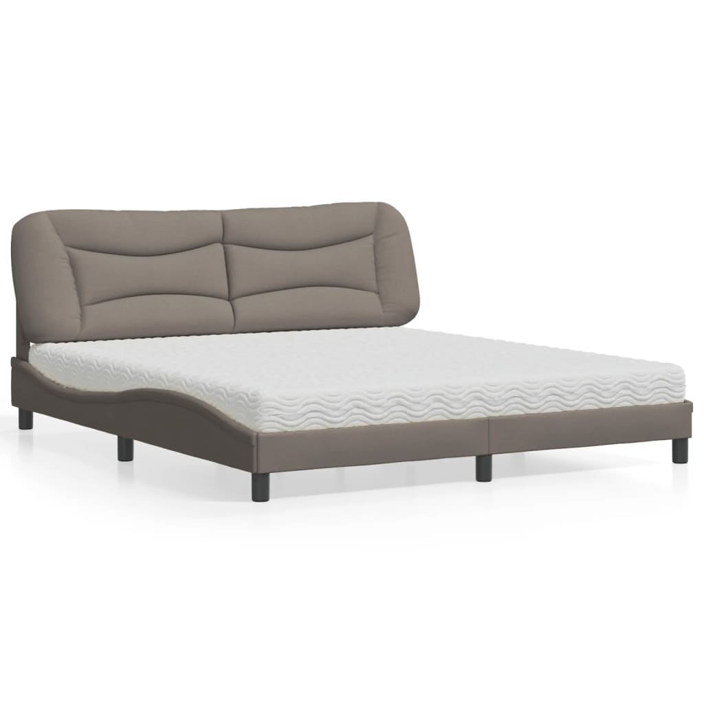 vidaXL Bett mit Matratze "Hvar" Hellgrau 80x200 cm Stoff