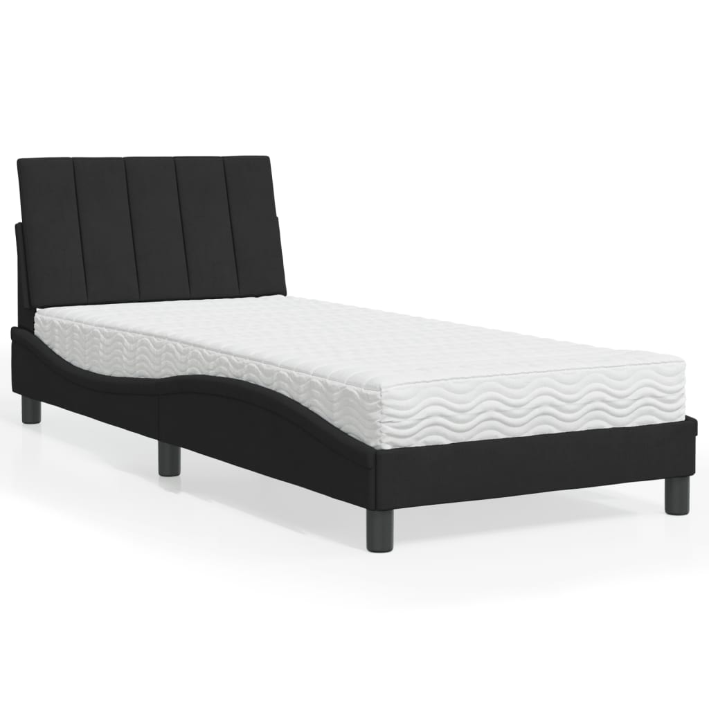 vidaXL Bett mit Matratze "Hanko" Hellgrau 80x200 cm Samt
