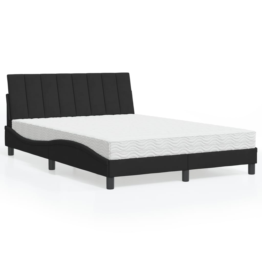 vidaXL Bett mit Matratze "Hanko" Hellgrau 80x200 cm Samt